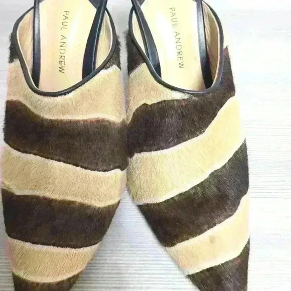 Paul Andrew zebra calf hair Mules size 39.5EU, 9US, 4in - Picture 4 of 6